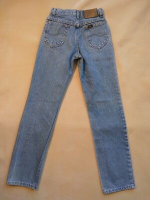 Vintage Boys Lee Blue Jeans 22 × 28 All Cotton Straight Leg 5