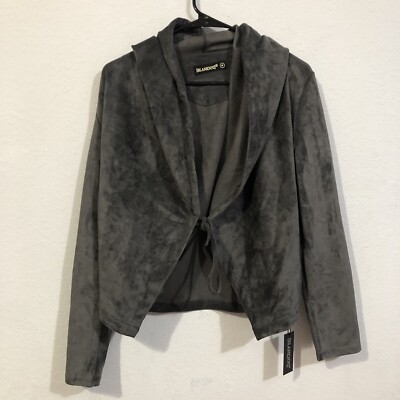 BLANKNYC Wildest Dreams Supernova GREY Faux Suede Jacket M New 