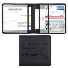 Car Registration and Insurance Holder Black Organizer for Essential Documents