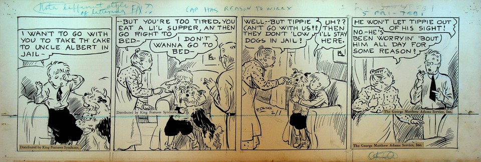 Captain Stubbs & Tippie Original Comic Strip Art Edwina Dumm Comic Art
