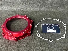 MacDaddy Racing Yamaha YFZ450 Clear Billet Clutch Cover with Gasket