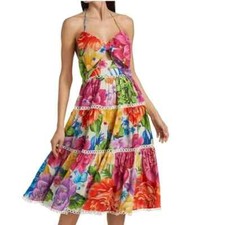 FARM RIO Rainbow Chita Floral-Print Midi Dress