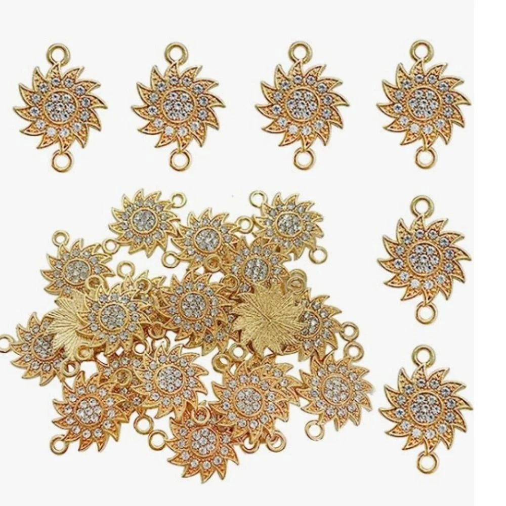 Gold sunflower sale charm