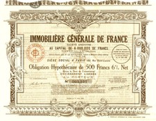 Immobiliere Generale de France, dekorativ & selten