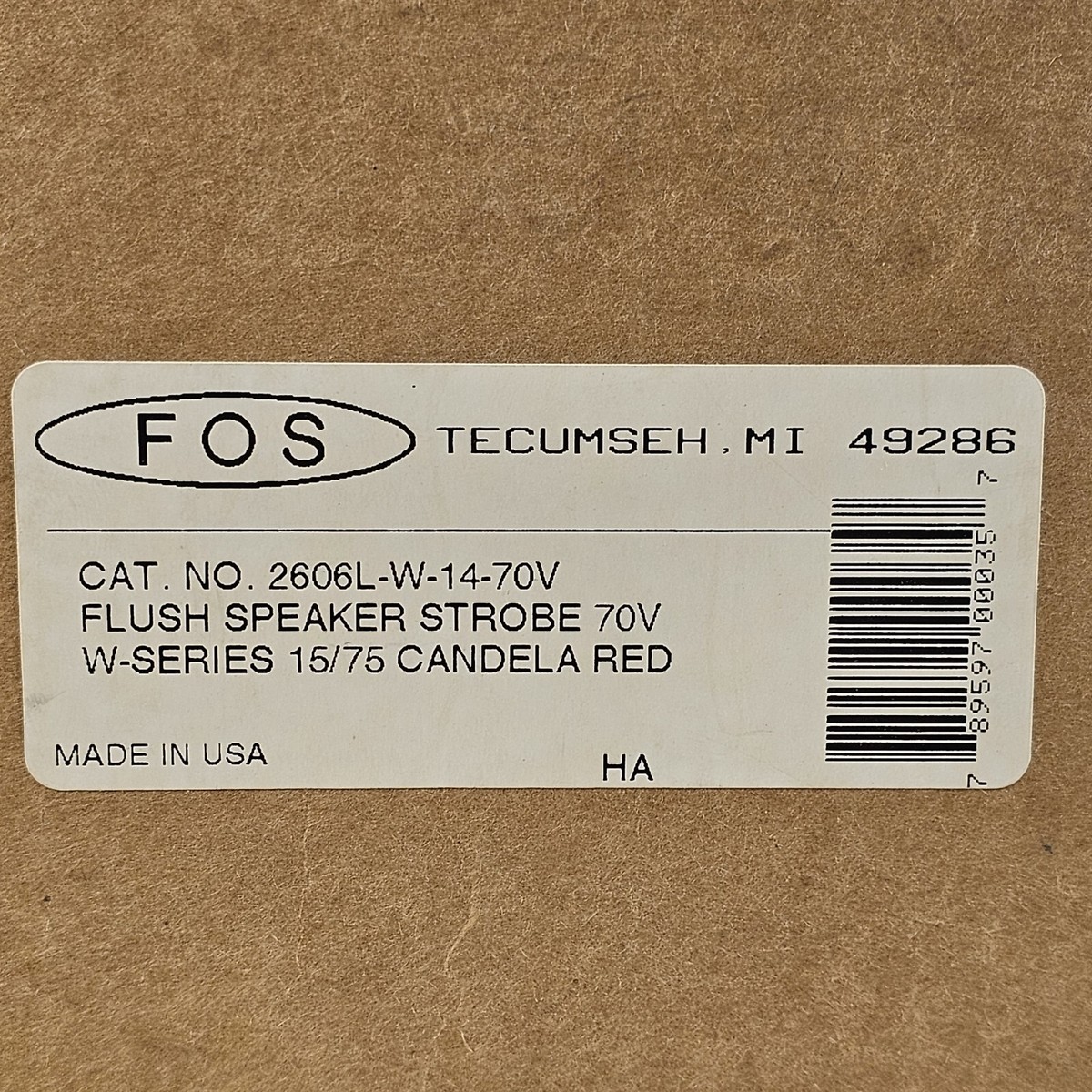 Faraday FOS 2606L-W-14-70V Flush Speaker Strobe Candela Red Fire