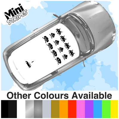 MINI DACH SPACE INVADERS AUFKLEBER / GRAFIK / STICKER R50 R53 R55 R56 R60 F56