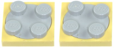 Fehlender Lego Stein 3680c01 gelb & altgrau x 2 Drehteller 2 x 2 Platte mit Top (