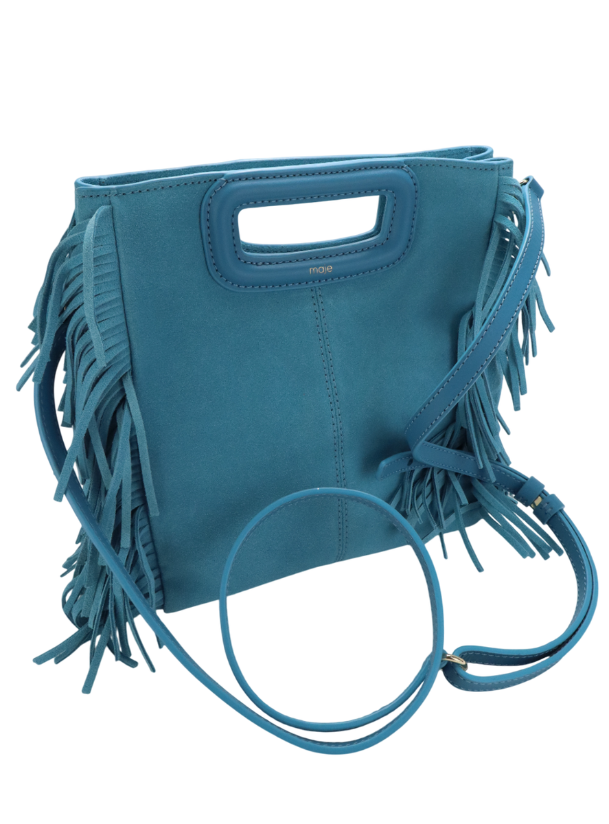 Suède Sac Style Maje Sac MAJE Femme Taille Unique En Suède Bleue