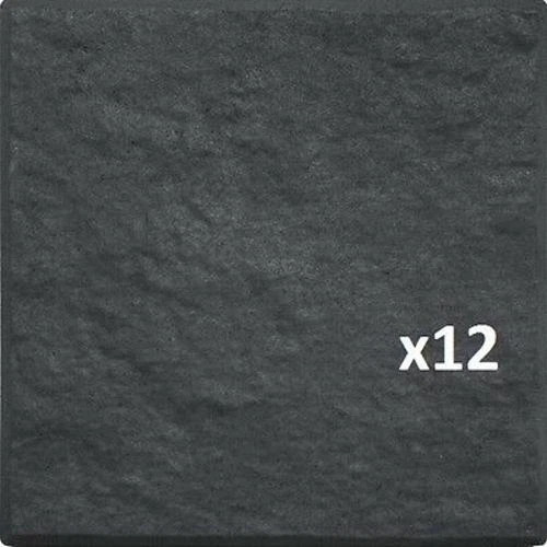 12" x 12" Stomp Stone Landscaping Patio Paver Recycled Rubber Faux Natural Slate - Image 4 of 4