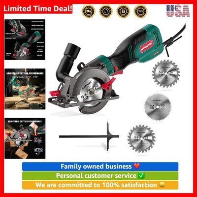 Versatile 6.2A Mini Circular Saw with Rubber Grip & Adjustable Depth Features