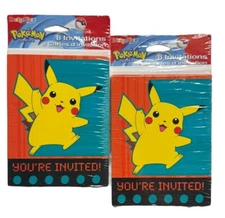 Vintage DesignWare Pokemon Invitations 2 Pks of 8/16 Tot Invites & Envelopes