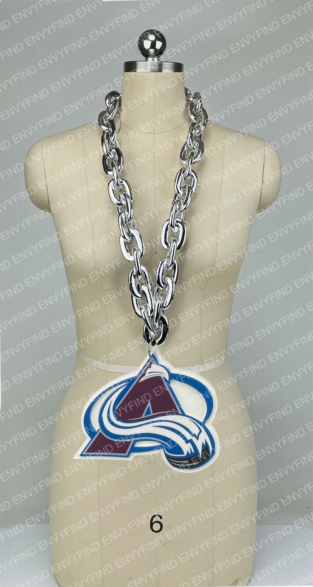 New NHL COLORADO AVALANCHE BIG Fan Chain SILVER Necklace Foam MI