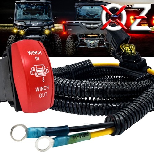 Winch In/Out Red Rocker Switch Power Block Wire Harness for CanAm X3