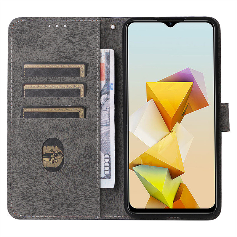 Sinyunron Cover Compatibile con ZTE Blade V70 4G Custodia in Pelle PU,Flip Caso Fibbia Magnetica Cellulare Case a Libro,Elegante Portafoglio Stile Business,Nero