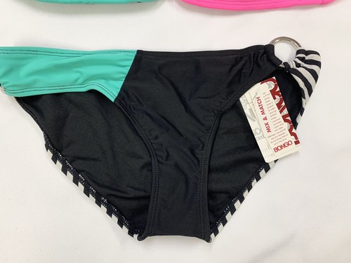 Bongo Black Color Block Bikini Swimsuit Bandeau Top Ring Detail Medium NEW - Picture 2 of 9