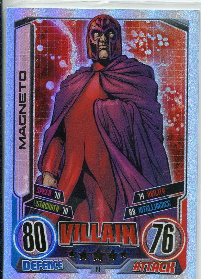 Marvel Hero Attax Series 2 Rainbow Foil Base Card #14 Magneto