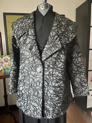 Awesome Niche/ Nilgun Derman Wearable Art Jacket - Grey w/ Black Embellishments