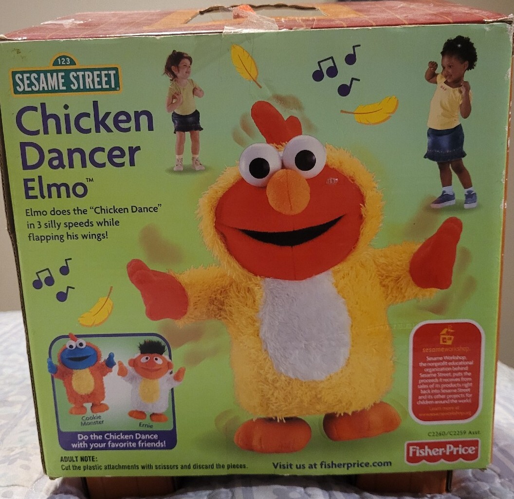 2002 Nwt! Fisher Price Sesame Street Chicken Dance Elmo Plush Dances