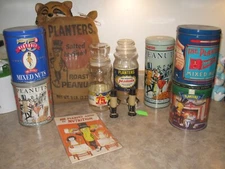 Planters Mr Peanut Collectors Lot - Jars , tins , salt & pepper Many Nice Items