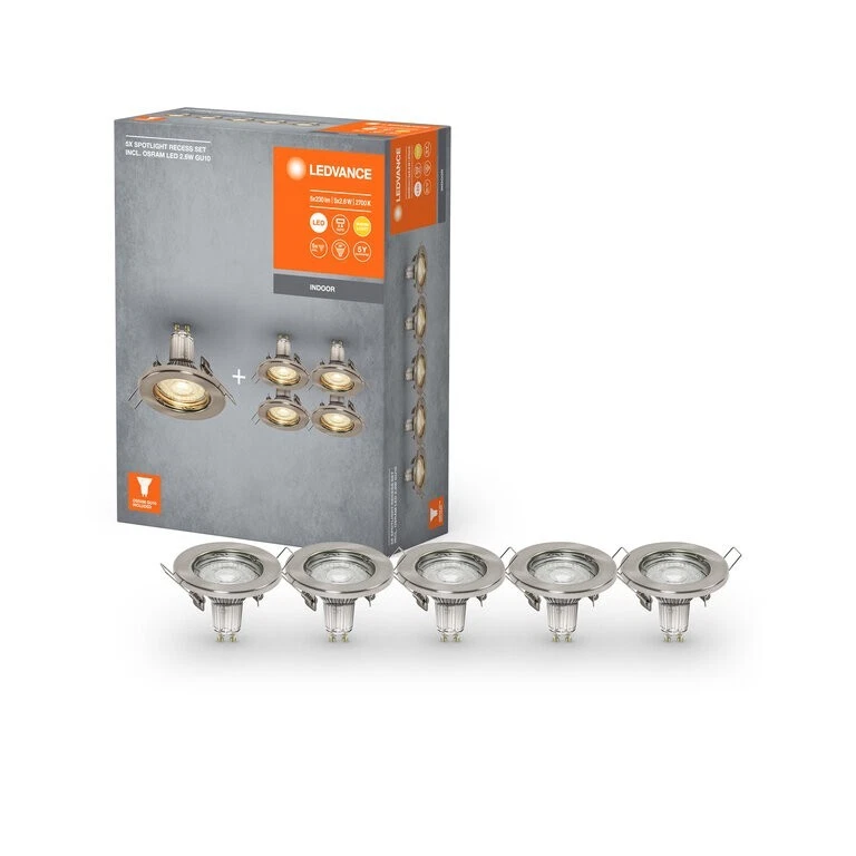 Ledvance Deckeneinbauleuchte mit 5x2,6W GU10 5-Verpackung - Bild 1 von 1