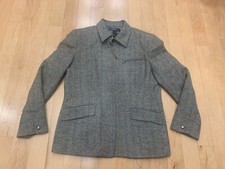 Vintage Lauren Ralph Lauren Wool Tweed Ladies Jacket Coat Metal Horse Buttons 14