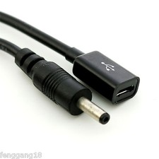 DC Power Micro USB Female Jack to DC 3.5mm x 1.35mm Male Adapter Connector Cable