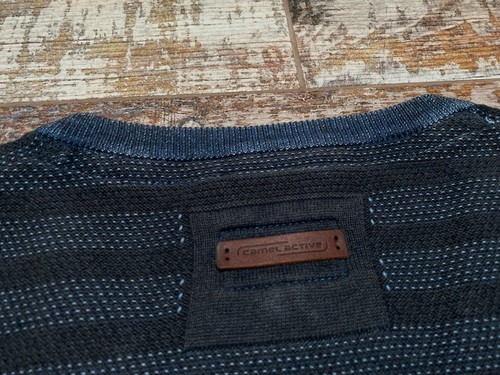 Camel Active Men's V-Neck Blue Striped Cotton Jumper Size XL - Picture 6 of 7
