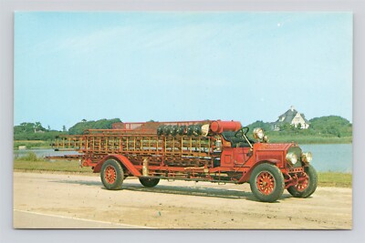 1913 American LaFrance Hook and Ladder Fire Engine Postcard