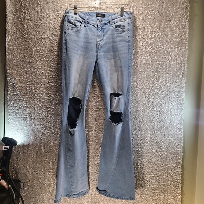 True Religion Womens Jeans 28x32 Joey Mid Rise Flare Flap Pockets