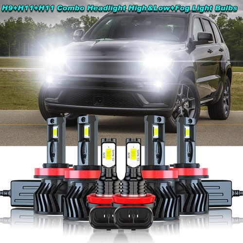Biromanle LED Headlight & Fog Light Bulb Combo For 2011-2013 Jeep Grand Cherokee - 24000LM 6000K White (6 Pack) - View #5