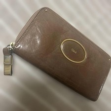 Chlo Brown Long Wallet Gold Logo