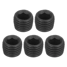 5Pcs Socket Pipe Plugs, NPT 1/16"Carbon Steel Hex Thread Pipe Caps, Black