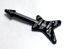 Lego - Minifigure Utensil - Black, Silver Striped, Guitar