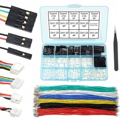 GH1.25 to Dupont2.54 Pre-Crimped Cables and Connectors Kit Compatible with JST G