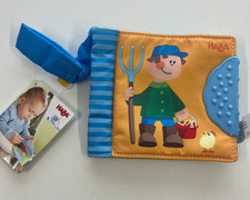 HAMA BABY  Softbuch Stoffbuch Hase weich Bauernhof Beißring Kuschelbuch