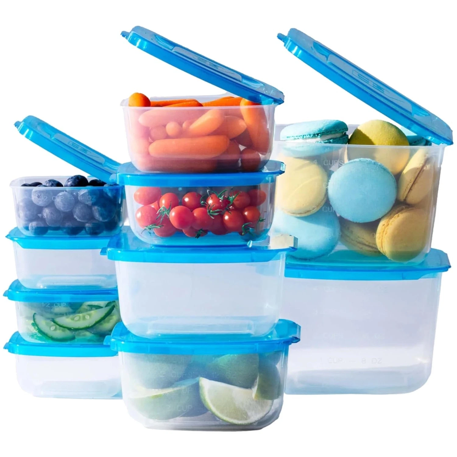 Clear Plastic Food Storage Containers w/ Attached Lids