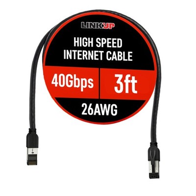 LINKUP Cat 8 Ethernet Cable | Long Internet Cord | High Speed LAN 3ft, Black