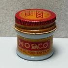 Vintage Mosco Corn Remover 1/4 oz milk glass jar, partially filled