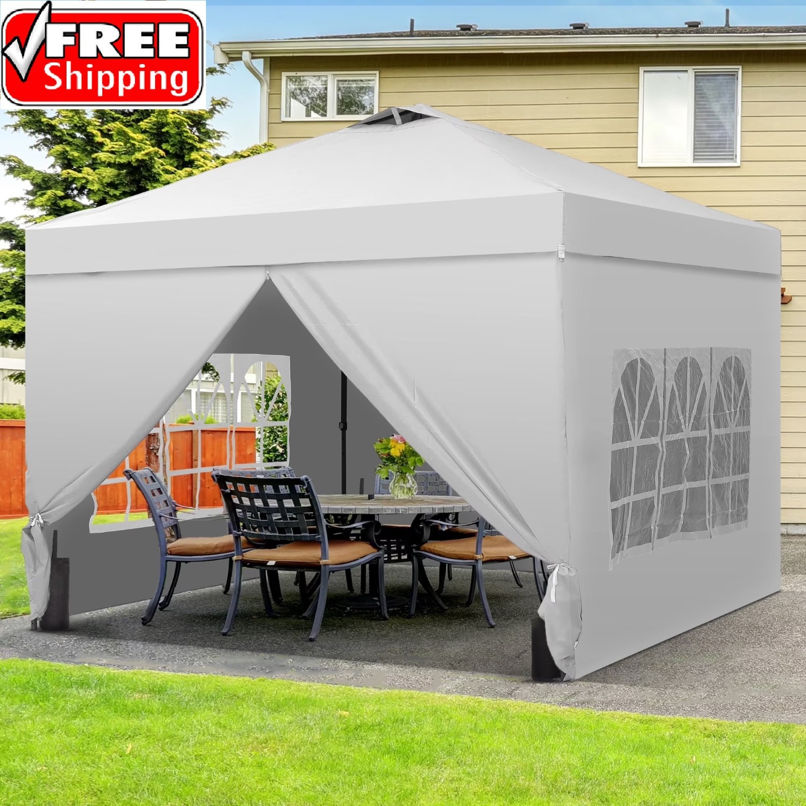 Universal Fit 12'x12' Outdoor Livestock Shelter with Easy Install Features