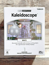 Gemmy LED Lightshow Kaleidoscope White Hanging Projection Ornament 5286325 NEW
