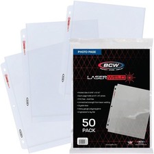 BCW LaserWeld 8x10 Photo Pages - 50 Count Box 8x10 Plastic Sleeves for Phot...