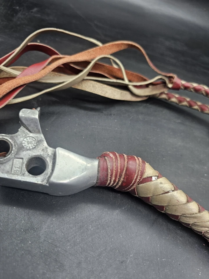 Motorcycle Handle Bars Fringe Leather Hand Grip Tassels Black Motorcycle Part - Image 2 of 4