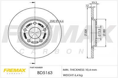 FREMAX BD-5163 Brake Disc for FIAT
