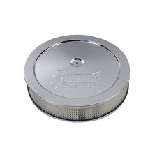 Summit Racing G3001 Chrome Air Cleaner 14 Dia Round White Paper Element
