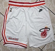 New Nike Miami Heat Classic Authentic NBA Dri Fit ADV Game Shorts Size 42 XL