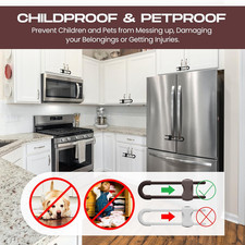 10 Pieces Cabinet Locks for Babies, U-Shaped Proofing Drawers Safety Child Lo...