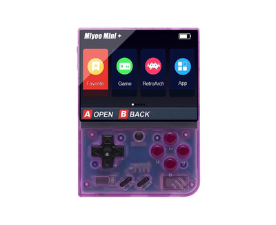 Miyoo Mini PLUS Console Portable Gaming Handheld Device Purple + 64GB Card