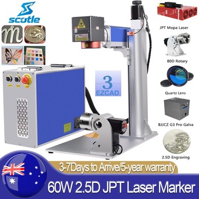 2.5D 60W JPT Mopa M7 Fiber Laser Marking Machine Metal Deep Relief Engraver AU