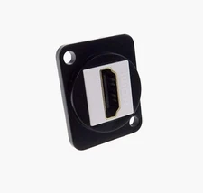 PROCRAFT LY-421 HDMI Feed-Thru D Type Panel Mount Connector BLK w/ WHT