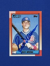 RICK WRONA AUTOGRAPH 1990 TOPPS CHICAGO CUBS signed #187 Rookie Auto Rc